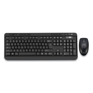 Wkb-1320cb Antimicrobial Wireless Desktop Keyboard And Mouse, 2.4 Ghz Frequency/30 Ft Wireless Range, Black - ADEWKB1320CB