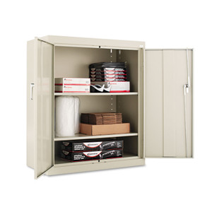 Assembled 42" High Heavy-Duty Welded Storage Cabinet, Two Adjustable Shelves, 36w X 18d, Putty - ALECM4218PY