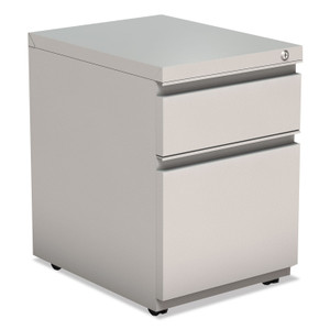 File Pedestal With Full-Length Pull, Left Or Right, 2-Drawers: Box/file, Legal/letter, Light Gray, 14.96" X 19.29" X 21.65" - ALEPBBFLG