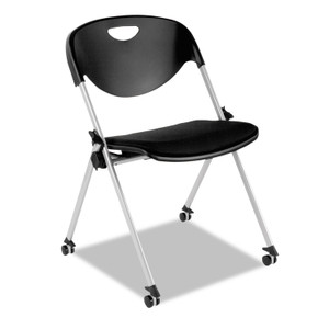 Alera Sl Series Nesting Stack Chair Without Arms, Supports Up To 250 Lb, Black Seat/back, Gray Base, 2/carton - ALESL651