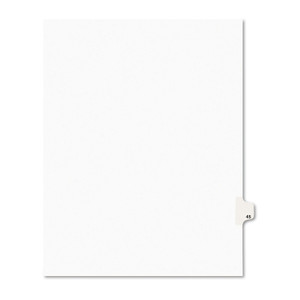 Preprinted Legal Exhibit Side Tab Index Dividers, Avery Style, 10-Tab, 45, 11 X 8.5, White, 25/pack, (1045) - AVE01045