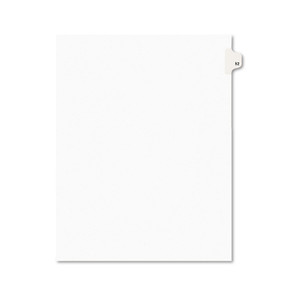 Preprinted Legal Exhibit Side Tab Index Dividers, Avery Style, 10-Tab, 52, 11 X 8.5, White, 25/pack, (1052) - AVE01052