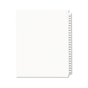 Preprinted Legal Exhibit Side Tab Index Dividers, Avery Style, 25-Tab, 126 To 150, 11 X 8.5, White, 1 Set, (1335) - AVE01335
