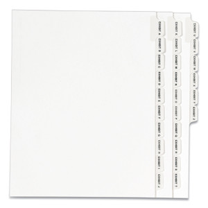 Preprinted Legal Exhibit Side Tab Index Dividers, Avery Style, 26-Tab, Exhibit A - Exhibit Z, 11 X 8.5, White, 1 Set, (1370) - AVE01370