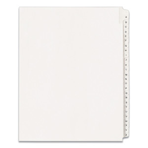 Preprinted Legal Exhibit Side Tab Index Dividers, Allstate Style, 26-Tab, A To Z, 11 X 8.5, White, 1 Set, (1700) - AVE01700