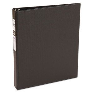 Economy Non-View Binder With Round Rings, 3 Rings, 1" Capacity, 11 X 8.5, Black, (3301) - AVE03301