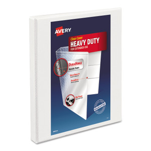 Heavy-Duty Non Stick View Binder With Durahinge And Slant Rings, 3 Rings, 0.5" Capacity, 11 X 8.5, White, (5234) - AVE05234