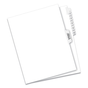 Preprinted Legal Exhibit Side Tab Index Dividers, Avery Style, 11-Tab, 1 To 10, 11 X 8.5, White, 1 Set - AVE11381