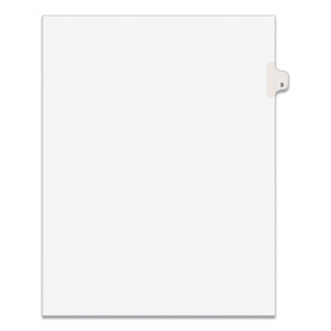 Preprinted Legal Exhibit Side Tab Index Dividers, Avery Style, 10-Tab, 5, 11 X 8.5, White, 25/pack - AVE11915