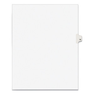Preprinted Legal Exhibit Side Tab Index Dividers, Avery Style, 10-Tab, 10, 11 X 8.5, White, 25/pack - AVE11920