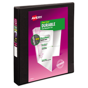 Durable View Binder With Durahinge And Slant Rings, 3 Rings, 1" Capacity, 11 X 8.5, Black - AVE17011