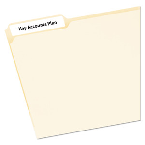Mini-Sheets Permanent File Folder Labels, 0.66 X 3.44, White, 12/sheet, 25 Sheets/pack - AVE2181