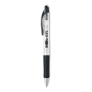 Egel Gel Pen, Retractable, Medium 0.7 Mm, Black Ink, Black Barrel - AVE49988