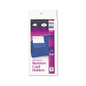 Self-Adhesive Top-Load Business Card Holders, 3.5 X 2, Clear, 10/pack - AVE73720