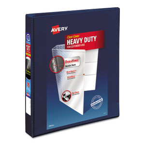 Heavy-Duty View Binder With Durahinge And One Touch Ezd Rings, 3 Rings, 1" Capacity, 11 X 8.5, Navy Blue - AVE79809