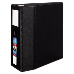 Heavy-Duty Non-View Binder, Durahinge, Three Locking One Touch Ezd Rings, Spine Label, Thumb Notch, 5" Cap, 11 X 8.5, Black - AVE79996