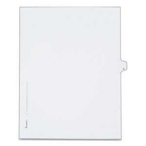 Preprinted Legal Exhibit Side Tab Index Dividers, Allstate Style, 26-Tab, O, 11 X 8.5, White, 25/pack - AVE82177