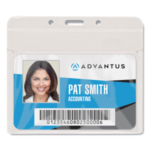 Pvc-Free Badge Holders, Horizontal, 4.5 X 4, Frosted Transparent, 50/pack - AVT75603