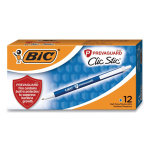 Prevaguard Ballpoint Pen, Retractable, Medium 1 Mm, Blue Ink, Blue Barrel - BICCSA11BE
