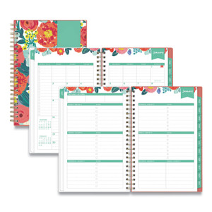 Day Designer Weekly/monthly Planner, Floral Sketch Artwork, 8 X 5, Multicolor Cover, 12-Month (jan-Dec): 2022 - BLS137361