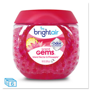 Scent Gems Odor Eliminator, Island Nectar And Pineapple, Pink, 10 Oz Jar, 6/carton - BRI900229CT