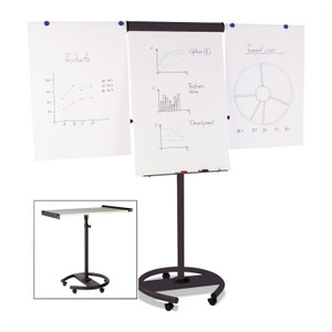 360 Multi-Use Mobile Magnetic Dry Erase Easel, 27 X 41, Black Frame - BVCEA4806156