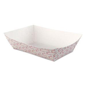 Paper Food Baskets, 2.5 Lb Capacity, Red/white, 500/carton - BWK30LAG250