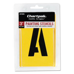 Professionial Lettering Stencils, Painting Stencil Set, A-Z Set/0-9, 3", Manila, 35/set - CHA01560