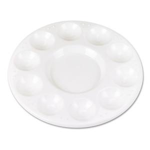 Round Plastic Paint Trays For Classroom, White, 10/pack - CKC5924