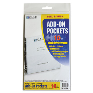 Peel And Stick Add-On Filing Pockets, 25", 11 X 8 1/2, 10/pack - CLI70185