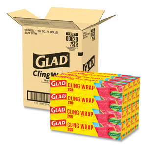 Clingwrap Plastic Wrap, 200 Square Foot Roll, Clear, 12 Rolls/carton - CLO00020CT
