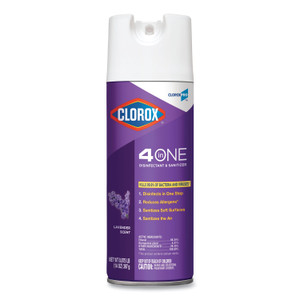 4 In One Disinfectant And Sanitizer, Lavender, 14 Oz Aerosol Spray, 12/carton - CLO32512