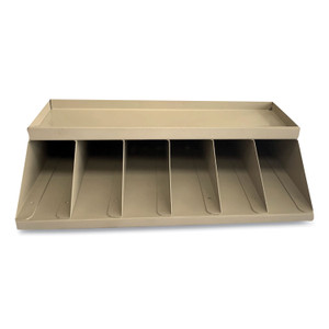 Coin Wrapper And Bill Strap Single-Tier Rack, 6 Compartments, 10 X 8.5 X 3, Steel, Pebble Beige - CNK500014