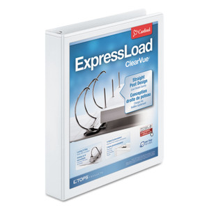 Expressload Clearvue Locking D-Ring Binder, 3 Rings, 1.5" Capacity, 11 X 8.5, White - CRD49110