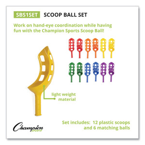 Scoop Ball Set, Plastic, Assorted Colors, 2 Scoops,1 Ball/set, 6/set - CSISBS1SET