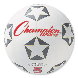 Rubber Sports Ball, For Soccer, No. 5 Size, White/black - CSISRB5
