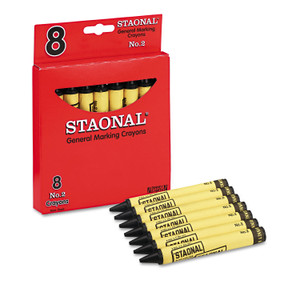 Staonal Marking Crayons, Black, 8/box - CYO5200023051