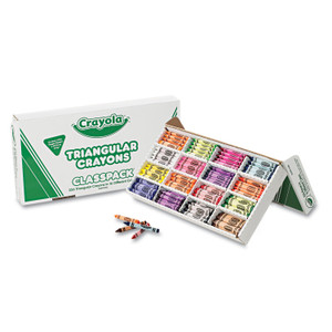 Classpack Triangular Crayons, 16 Colors, 256/carton - CYO528039
