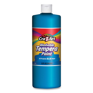Washable Tempera Paint, Blue, 32 Oz Bottle - CZA760076
