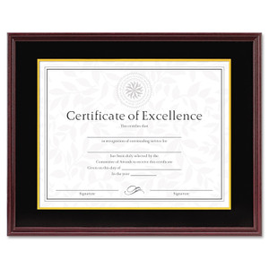 Hardwood Document/certificate Frame W/mat, 11 X 14, 8 1/2 X 11, Mahogany - DAX1511TM