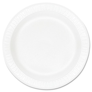 Concorde Foam Plate, 10.25" Dia, White, 125/pack, 4 Packs/carton - DCC10PWCR