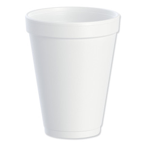 Foam Drink Cups, 12 Oz, White, 25/bag, 40 Bags/carton - DCC12J12