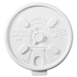 Lift N' Lock Plastic Hot Cup Lids, Fits 6 Oz To 10 Oz Cups, White, 1,000/carton - DCC8FTL