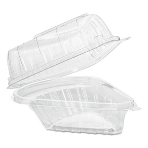 Showtime Clear Hinged Containers, Pie Wedge, 6.67 Oz, 6.1 X 5.6 X 3, Clear, 125/pack, 2 Packs/carton - DCCC54HT1