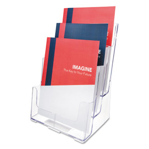3-Compartment Docuholder, Magazine Size, 9.5w X 6.25d X 12.63, Clear - DEF77301