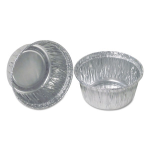 Aluminum Round Containers, 4 Oz, 3" Diameter X 1.56"h, Silver, 1,000/carton - DPK140030