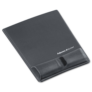 Memory Foam Wrist Support W/attached Mouse Pad, Graphite - FEL9184001