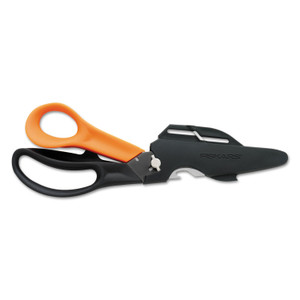 Cuts+more Scissors, 9" Long, 3.5" Cut Length, Black/orange Offset Handle - FSK01005692