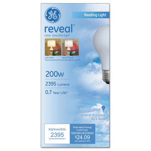 Reveal A21 Light Bulb, 200 W - GEL89371
