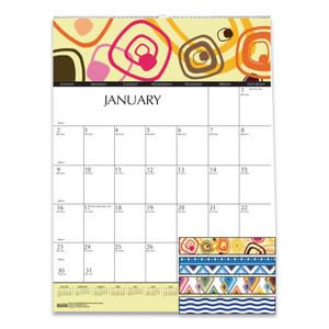 Recycled Geometric Wall Calendar, Geometric Artwork, 12 X 16.5, White/multicolor Sheets, 12-Month (jan To Dec): 2022 - HOD3492